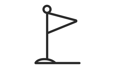 Golf logo template with flag, championship branding, club icon, tournament vector illustration, green grass emblem, golfer identity symbol, isolated style, transparent background.