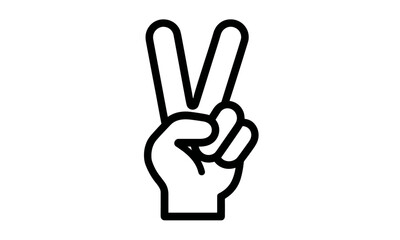 Victory gesture hand sign, peace symbol fingers, V shape hand gesture isolated, love sign hand, vector illustration, body language, communication, symbol of freedom.