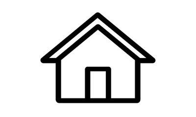 House icon, home, cutout, family residence vector illustration, building, architecture, isolated, simple house symbol, minimalist dwelling, shelter, suburban house, housing concept.