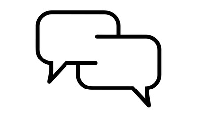 Fototapeta premium Line chat icon vector illustration, communication bubble, messenger symbol, social network, mobile conversation, app interface, speech balloon, flat icon, vector, png.