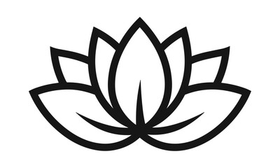 Fototapeta premium Elegant lotus flower logo template, feminine spa brand symbol, wellness icon inspiration, floral beauty concept for identity design, vector illustration, transparent background.