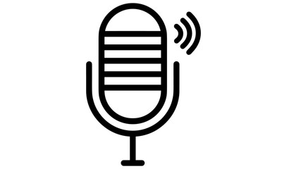 Microphone icon, podcast mic, karaoke symbol, sound equipment, voice recording, music tool, audio device, vector illustration, transparent background, broadcast, studio, speech mic.