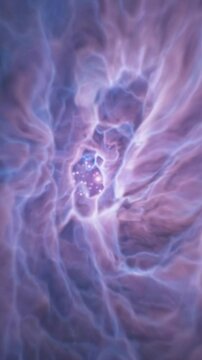 Abstract cosmic nebula swirl background in purple tones with dynamic motion and energy patterns - seamless backdrop for space visuals and fantasy art