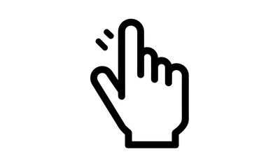 Cursor symbol, touch icon, hand click, black vector illustration, tap gesture, user interface element, web pointer, mouse action, ui component, vector illustration, navigation, cutout.