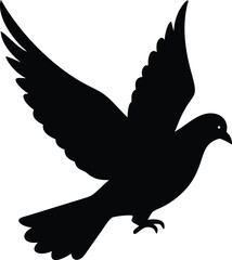 Obraz premium A serene dove silhouette vector illustration depicts a flying bird, a symbol of peace and freedom in nature