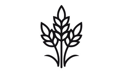 Eco agriculture label, wheat logo icon, farm symbol template, cereal grain vector illustration, organic emblem, countryside branding, green food design, harvest concept.