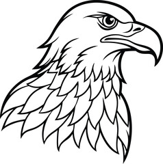 Obraz premium Bold vector illustration of an eagle head, a powerful symbol of wild nature with intricate feather design, perfect for a tattoo or mascot art