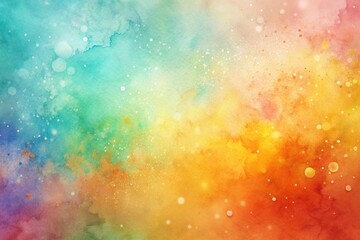 A vibrant abstract watercolor background featuring a beautiful blend of multiple bright colors with artistic splatters and soft transitions, creating a dynamic and creative texture