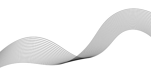 Digital frequency equalizer. digital Stylized line art background. wavy stripes on white background isolated. Creative line art. curve blend lines. Vector illustration. dynamic waves, Modern, Tech, 3D