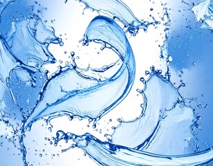 Blue Water Splash with Abstract, Liquid, and Background.