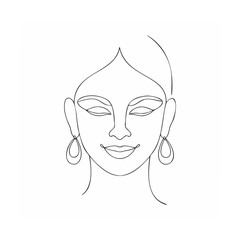 vector illustration of a woman smiley face 
