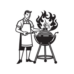 BBQ smoker vector art Illustration file