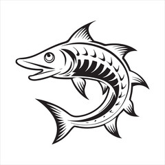barracuda silhouette vector illustration