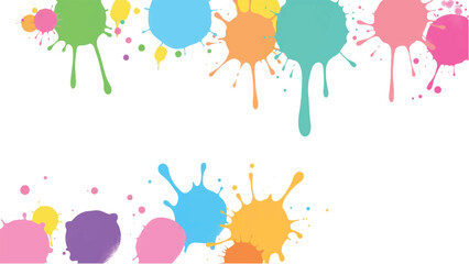 A vibrant, abstract, colorful splatter background with a white background. Multicolor splatter design. Colorful Paint Splashes. 