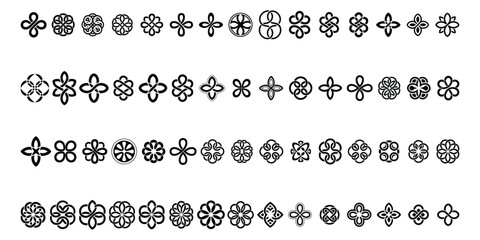 Collection of Decorative Floral and Geometric Shape Designs