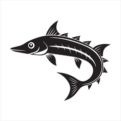 Fototapeta premium barracuda silhouette vector illustration