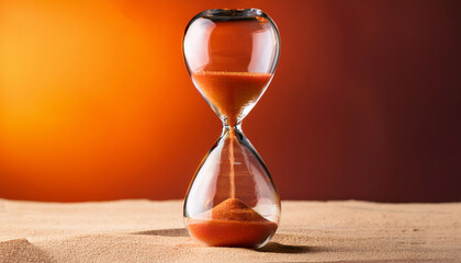 orange sand hourglass time management concept deadline efficiency productivity workflow