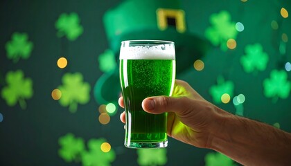 Green beer with St Patricks Day.