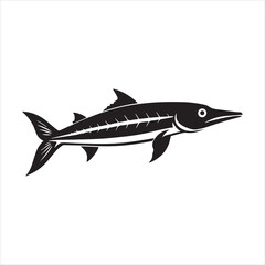 barracuda silhouette vector illustration