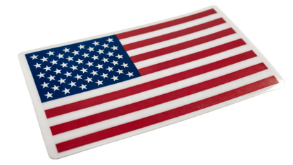 USA Flag Sticker – Modern Patriotic Design Isolated on Transparent Background