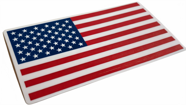 USA Flag Sticker – Modern Patriotic Design Isolated on Transparent Background - Powered by Adobe