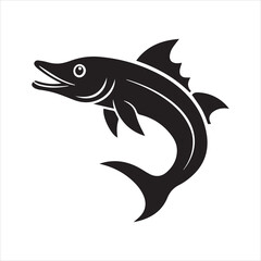 Naklejka premium barracuda silhouette vector illustration