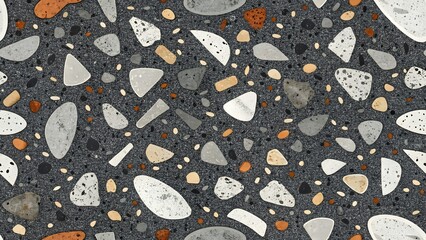 Charcoal Terrazzo with Concrete Chips and Industrial Vibe pattern background