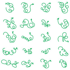 Hand Drawn Swirling Arrow Downward Direction Black Simple Minimalist Doodle Vector Illustration Graphic Design Element for Website Presentation Business Branding Project Modern Abstract Arrow Icon art