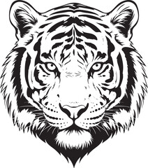 Aggressive tiger head vector illustration with open mouth and fangs