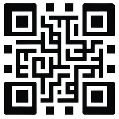 HighResolution Black and White QR Code with Square Identifiers and Unique Pattern