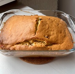 homemade apple pie with raisins