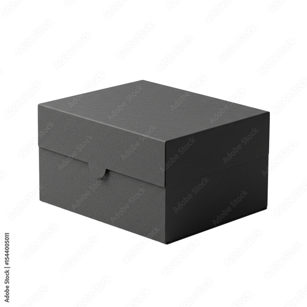 Poster rectangular black box mockup, isolated image on a transparent background