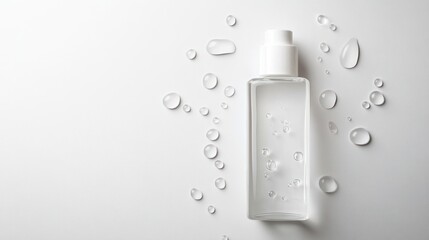 Refreshing Hydration: Clear Spray Bottle and Water Droplets