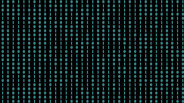 Binary code - computer program or concept of digital software development. Futuristic cyberspace with binary,Digital binary computer code. LED seven segment display. Abstract technology background.  