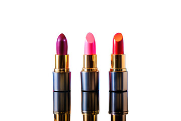 Fototapeta premium Vibrant Lipstick Shades Pink, Red, and Purple Beauty