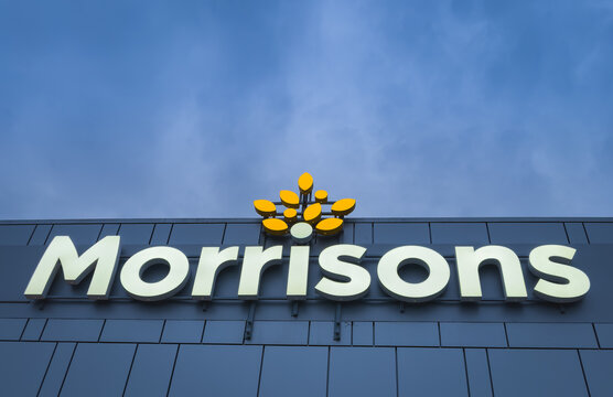 Morrison's Supermarket Sign Against a Partly Cloudy Sky
