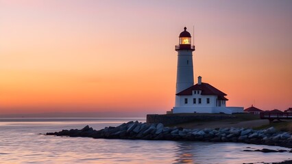 lighthouse at sunset