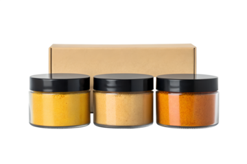 Premium Spice Gift Set Turmeric, Ginger, and Chili Powder in Elegant Glass Jars