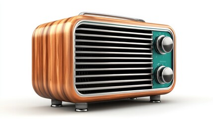 An elegantly designed retro heater features a unique wooden texture and vintage knobs, perfect for adding a charming touch to any modern or classic living space.