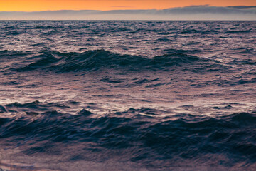 Rough waves on Strait of Juan de Fuca, Port Angeles, Washington State, USA.
