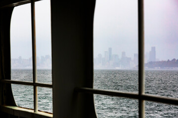 Walla Walla Ferry, views of Seattle, Washington State, USA.