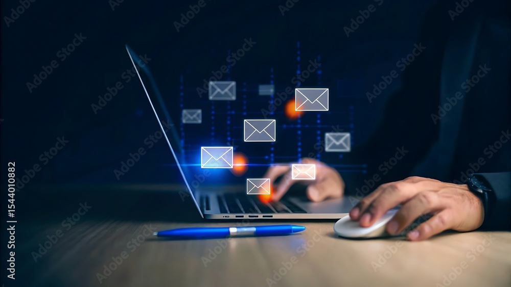 Poster direct selling projects in business list of customers who want to send by email. email marketing and