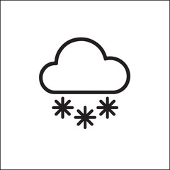 Cloud with Falling Snowflakes Winter Icon