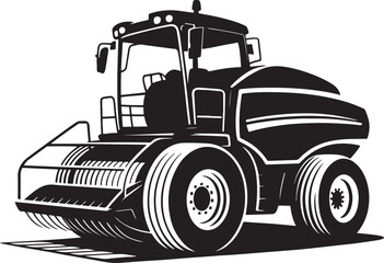 Naklejka premium Combine harvester silhouette vector illustration