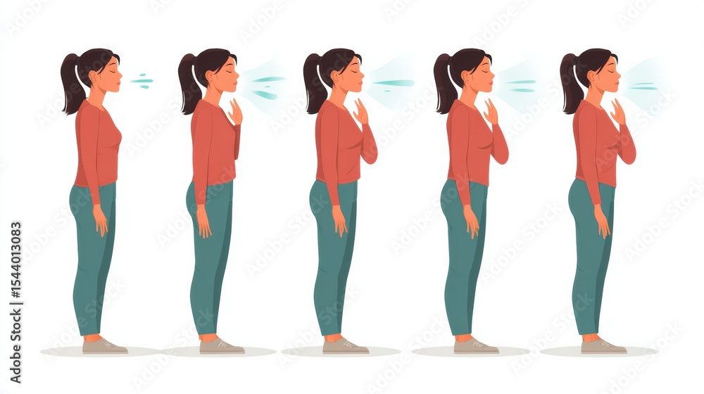 Poster step-by-step guide to mastering box breathing technique for relaxation and stress relief