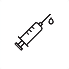 Syringe with Droplet Vaccination Icon