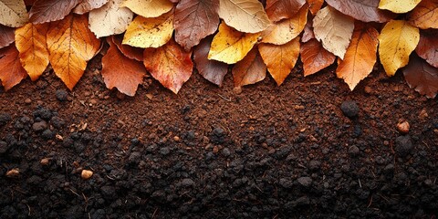 Background of Autumn Leaf Litter and Layered Soil — Natural Texture for Eco Design and Organic Visuals