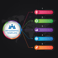 Business Infographic Template with Charts, Data Visualization, Timeline, and Editable Elements
