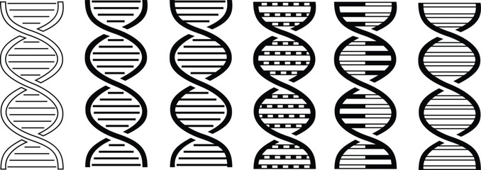 DNA icon set. Polygonal wireframe DNA molecule. Medical science, genetic biotechnology, chemistry biology, gene cell concept vector illustration isolated background. Innovation technology concept