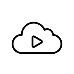 Cloud computing icon with play button for digital media access